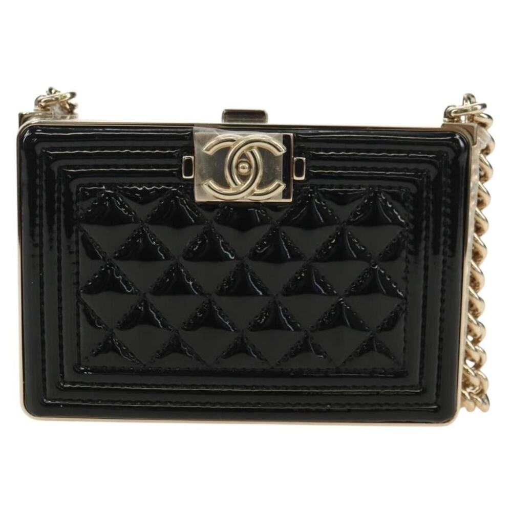 Chanel Matelasse Boy Chain Wallet Shoulder Bag Black